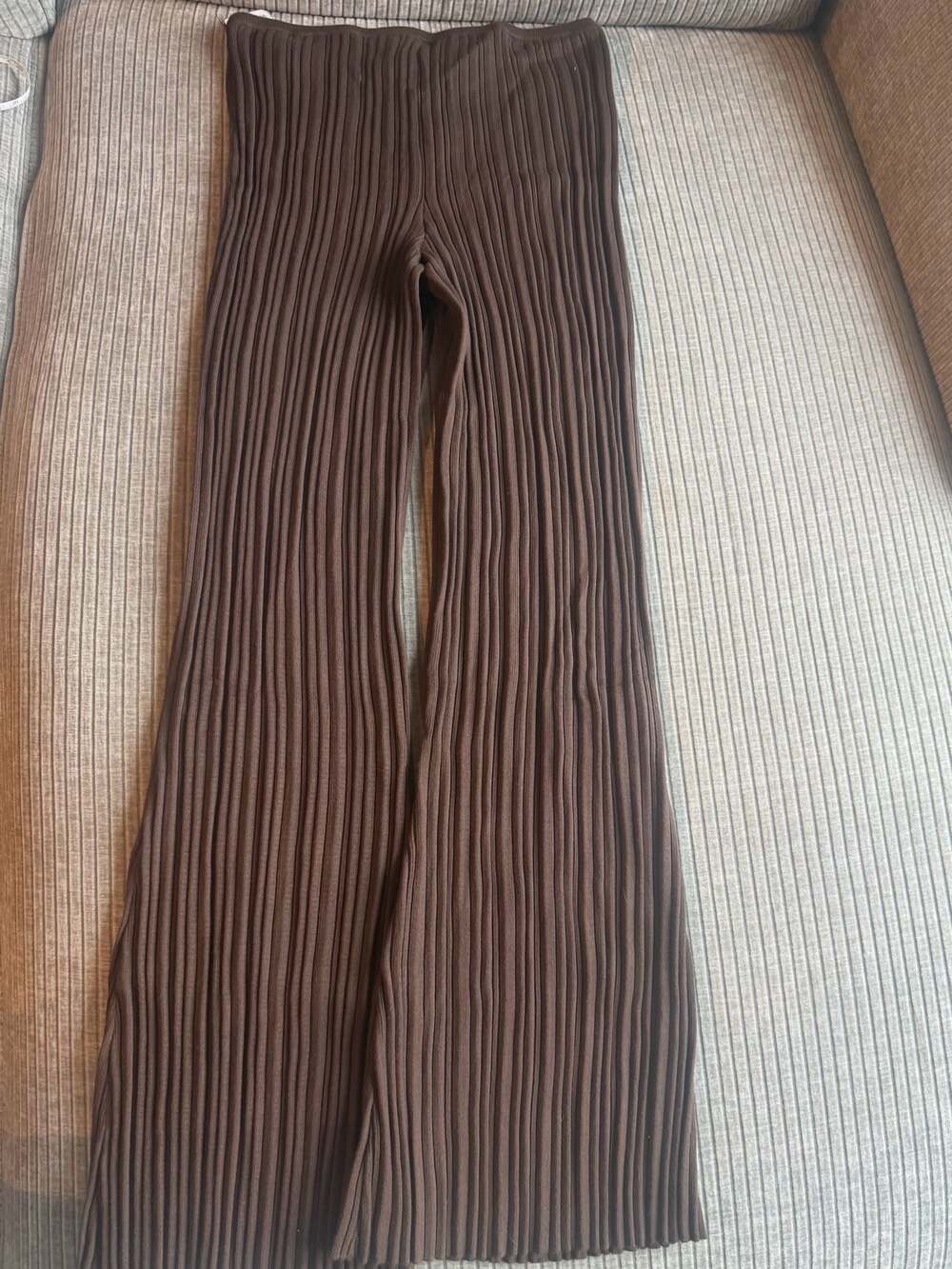 Guess Carmella Rib Kick Flare‎ Chocolate Brown Pants